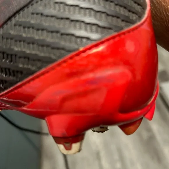Nike Alpha Speed Football Cleats, Red/Black, Size 9 - Picture 6 of 11